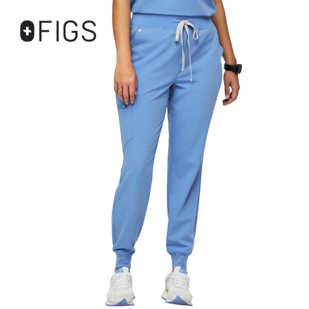 Figs High Waisted Zamora Jogger Scrub Pants | Women's Small | Ceil Blue